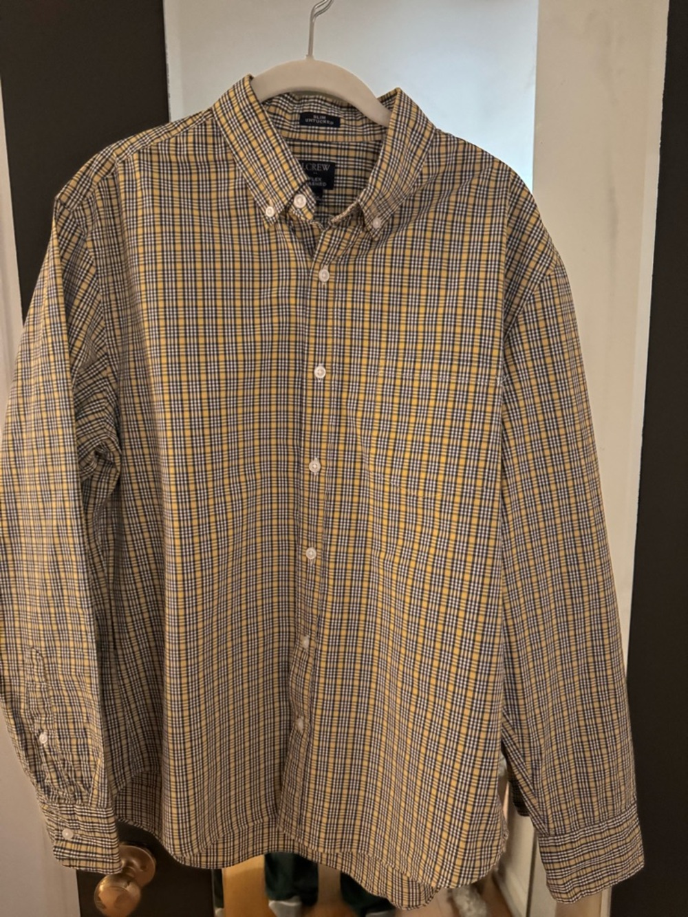 J. Crew Yellow and Blue Plaid Button-Down Shirt
